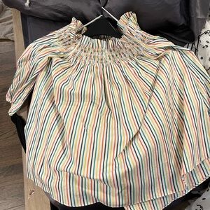 Caroline Constas rainbow striped blouse